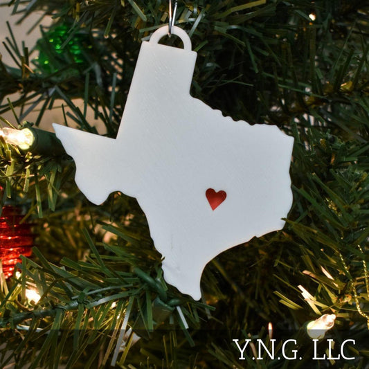 Texas State Austin Heart Ornament Christmas Decor USA PR244-TX