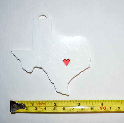 Texas State Austin Heart Ornament Christmas Decor USA PR244-TX
