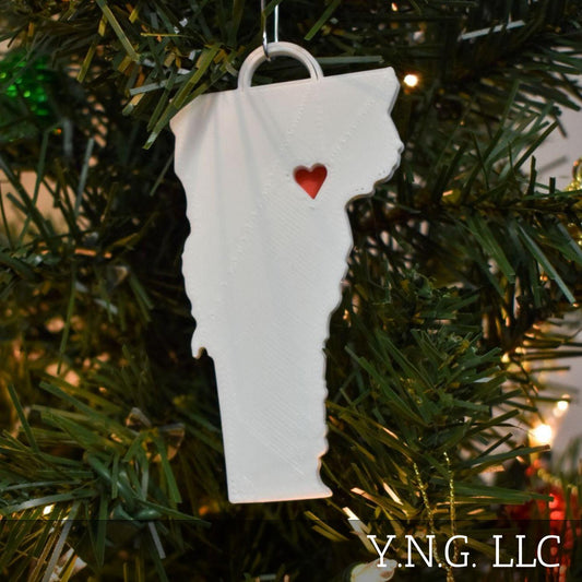 Vermont State Montpelier Heart Ornament Christmas Decor USA PR244-VT