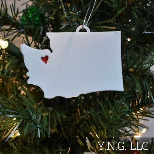 Washington State Olympia Heart Ornament Christmas Decor USA PR244-WA