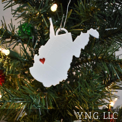 West Virginia State Charleston Heart Ornament Christmas Decor USA PR244-WV