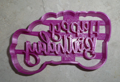Happy Birthday Words Fun Font Party Celebration Cookie Cutter Made In USA PR2514