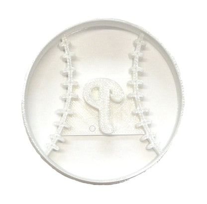 Philadelphia Phillies P Letter On Baseball Cookie Cutter Made In USA PR2539