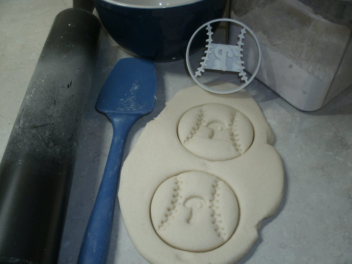 Philadelphia Phillies P Letter On Baseball Cookie Cutter Made In USA PR2539