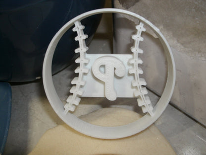 Philadelphia Phillies P Letter On Baseball Cookie Cutter Made In USA PR2539