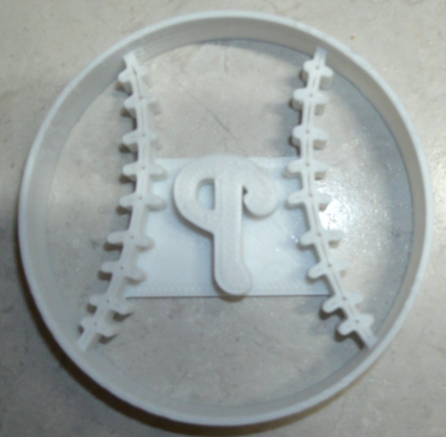 Philadelphia Phillies P Letter On Baseball Cookie Cutter Made In USA PR2539