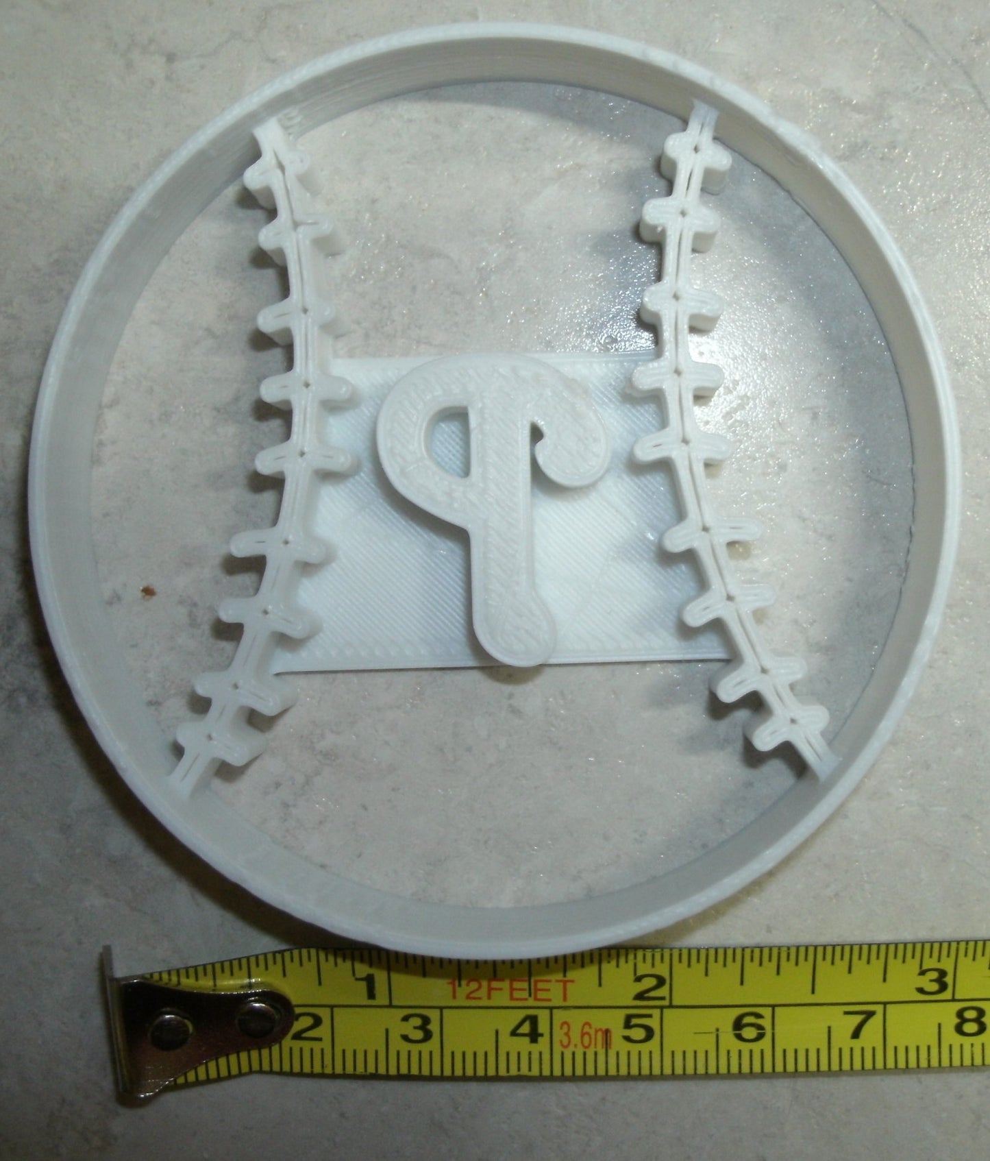 Philadelphia Phillies P Letter On Baseball Cookie Cutter Made In USA PR2539