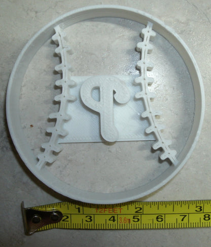 Philadelphia Phillies P Letter On Baseball Cookie Cutter Made In USA PR2539