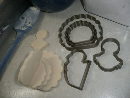 Turkey 5 Piece Set Thanksgiving Holiday Cookie Cutter Made In USA PR2973
