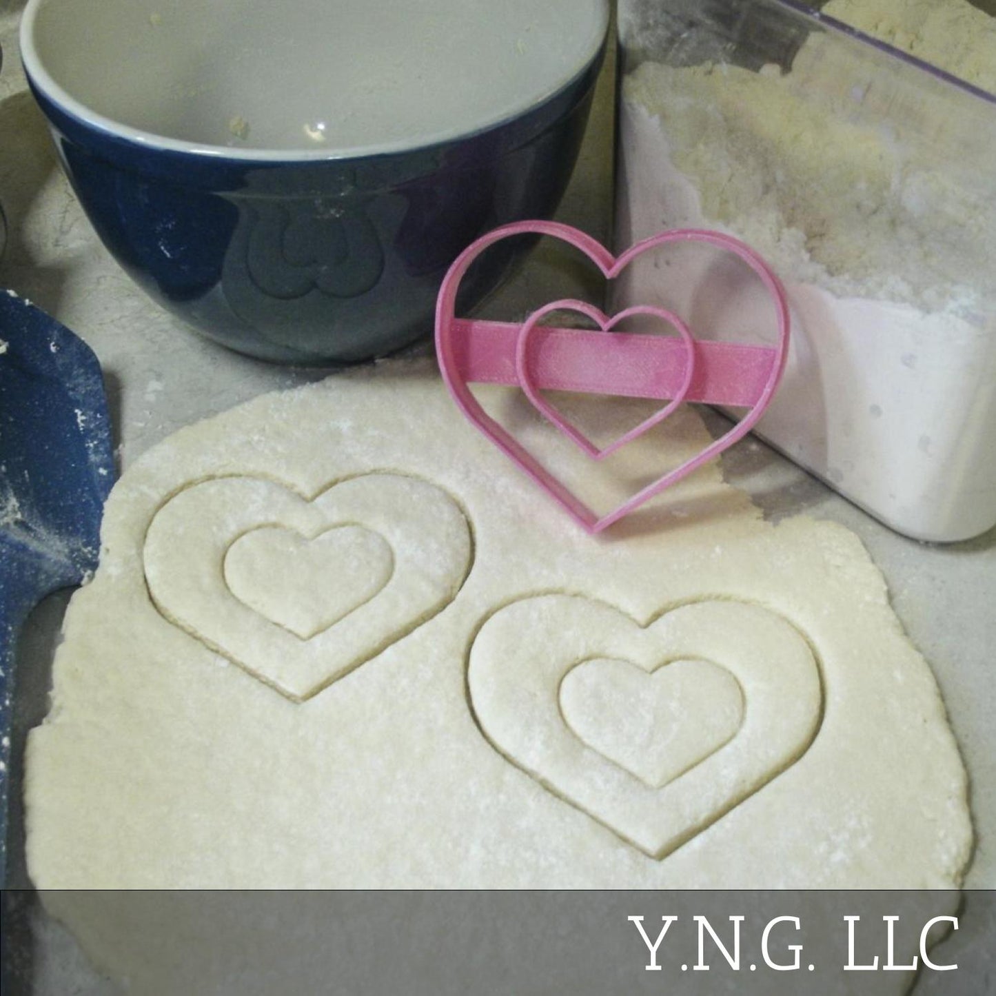 Double Heart Love Wedding Anniversary Cookie Cutter Made In USA PR301
