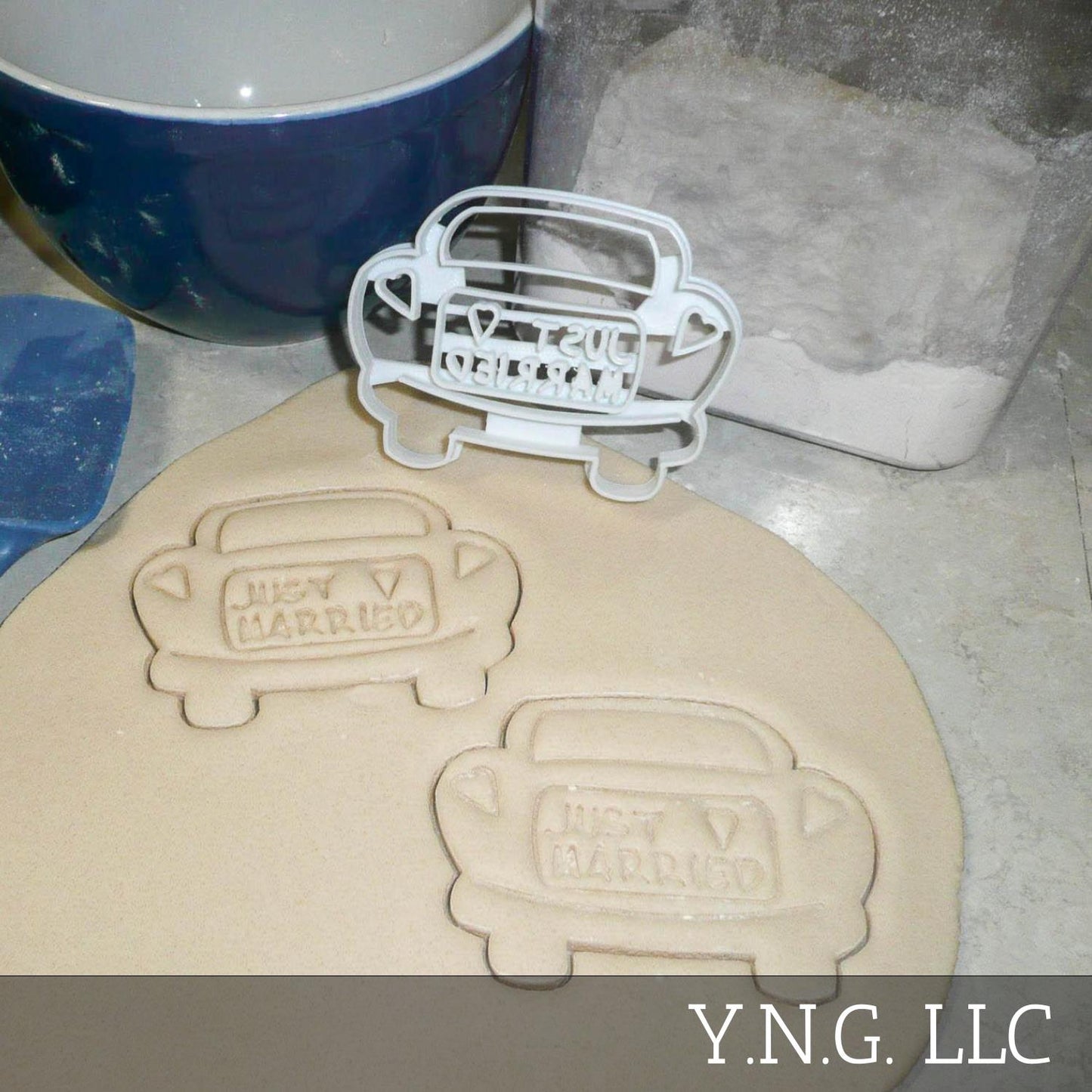 Just Married Sign On Wedding Getaway Car Cookie Cutter Made In USA PR3012