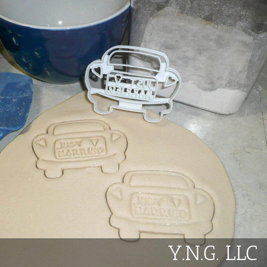 Just Married Sign On Wedding Getaway Car Cookie Cutter Made In USA PR3012