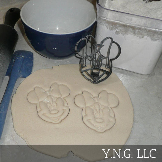 Minnie Mouse With Bow Detailed Face Cartoon Cookie Cutter Made In USA PR3025