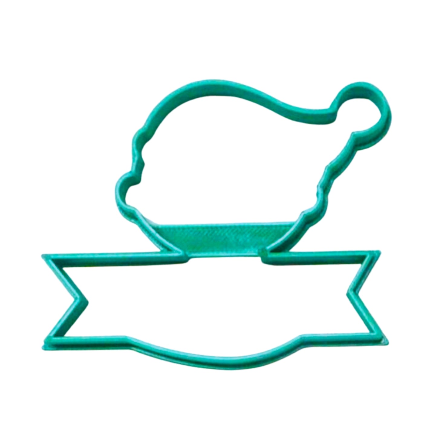 Elf Face Outline With Banner Christmas Cookie Cutter Made In USA PR3033