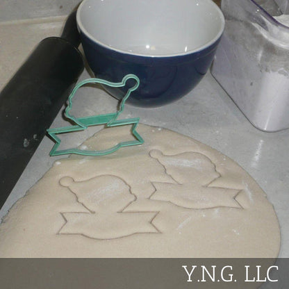 Elf Face Outline With Banner Christmas Cookie Cutter Made In USA PR3033