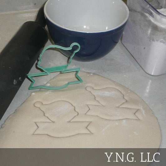 Elf Face Outline With Banner Christmas Cookie Cutter Made In USA PR3033