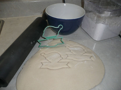 Elf Face Outline With Banner Christmas Cookie Cutter Made In USA PR3033