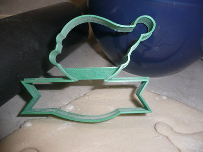 Elf Face Outline With Banner Christmas Cookie Cutter Made In USA PR3033