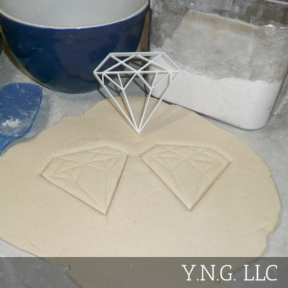 Diamond Stone Engagement Wedding Cookie Cutter Made In USA PR406