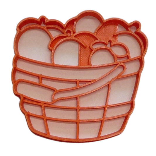 6x Peach Basket Fruit Picking Fondant Cutter Cupcake Topper 1.75 IN USA FD4856