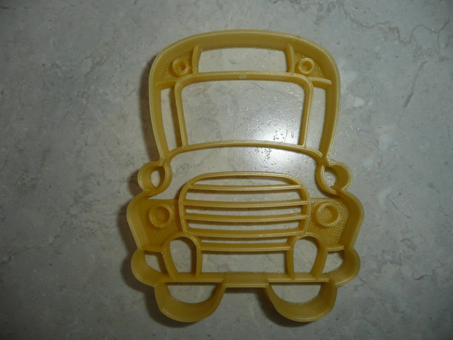 6x School Bus Front View Fondant Cutter Cupcake Topper 1.75 IN USA FD4959