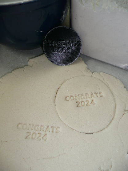 Congrats 2024 Graduate Graduation Cookie Stamp Embosser Made In USA PR4989