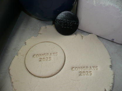 Congrats 2025 Graduate Graduation Cookie Stamp Embosser Made In USA PR4990