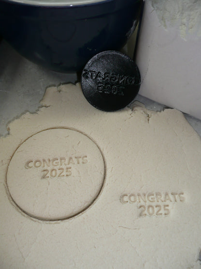 Congrats 2025 Graduate Graduation Cookie Stamp Embosser Made In USA PR4990