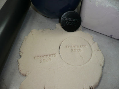 Congrats 2026 Graduate Graduation Cookie Stamp Embosser Made In USA PR4991