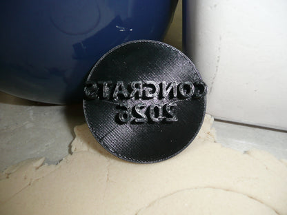 Congrats 2026 Graduate Graduation Cookie Stamp Embosser Made In USA PR4991