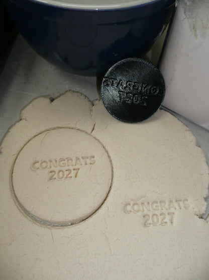 Congrats 2027 Graduate Graduation Cookie Stamp Embosser Made In USA PR4992