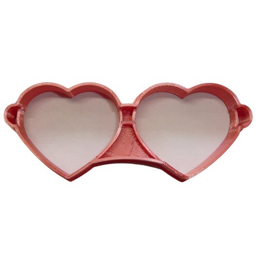6x Heart Shape Sunglasses Fondant Cutter Cupcake Topper 1.75 IN USA FD5030