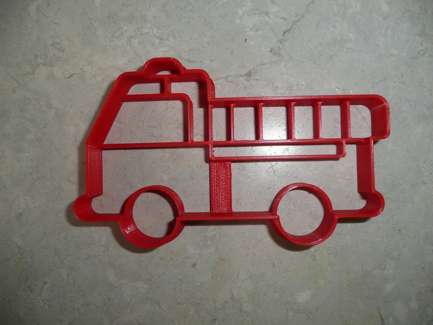 6x Fire Truck Engine Fondant Cutter Cupcake Topper 1.75 IN USA FD5074