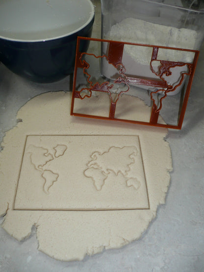 World Map Travel Continents Detailed Cookie Cutter Made In USA PR5077