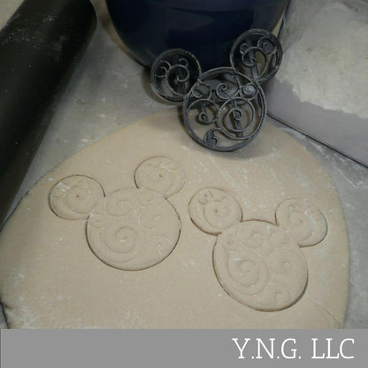 Mickey Head Swirl Design Christmas Cookie Cutter Made In USA PR5114