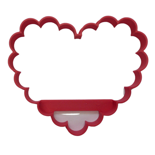 6x Scalloped Heart Fondant Cutter Cupcake Topper 1.75 IN USA FD5131