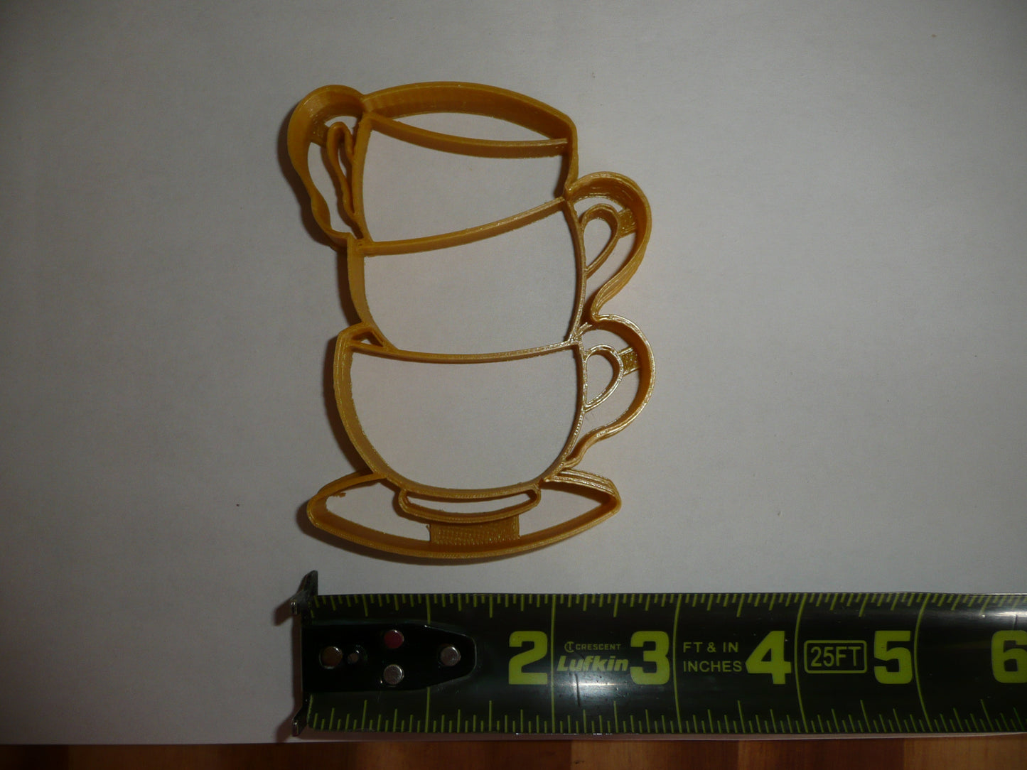Stacked Teacups Tea Cups Detailed Cookie Cutter Made In USA PR5202