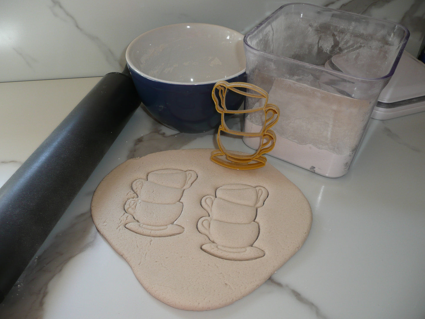 Stacked Teacups Tea Cups Detailed Cookie Cutter Made In USA PR5202