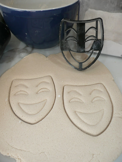 Comedy Theatre Happy Drama Mask Cookie Cutter Made In USA PR5230