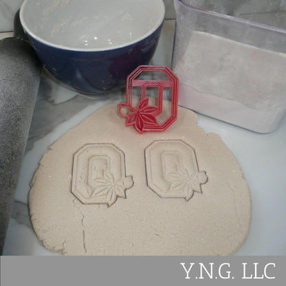 Ohio State O With Buckeye Leaves Cookie Cutter Made in USA PR5271