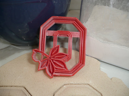 Ohio State O With Buckeye Leaves Cookie Cutter Made in USA PR5271