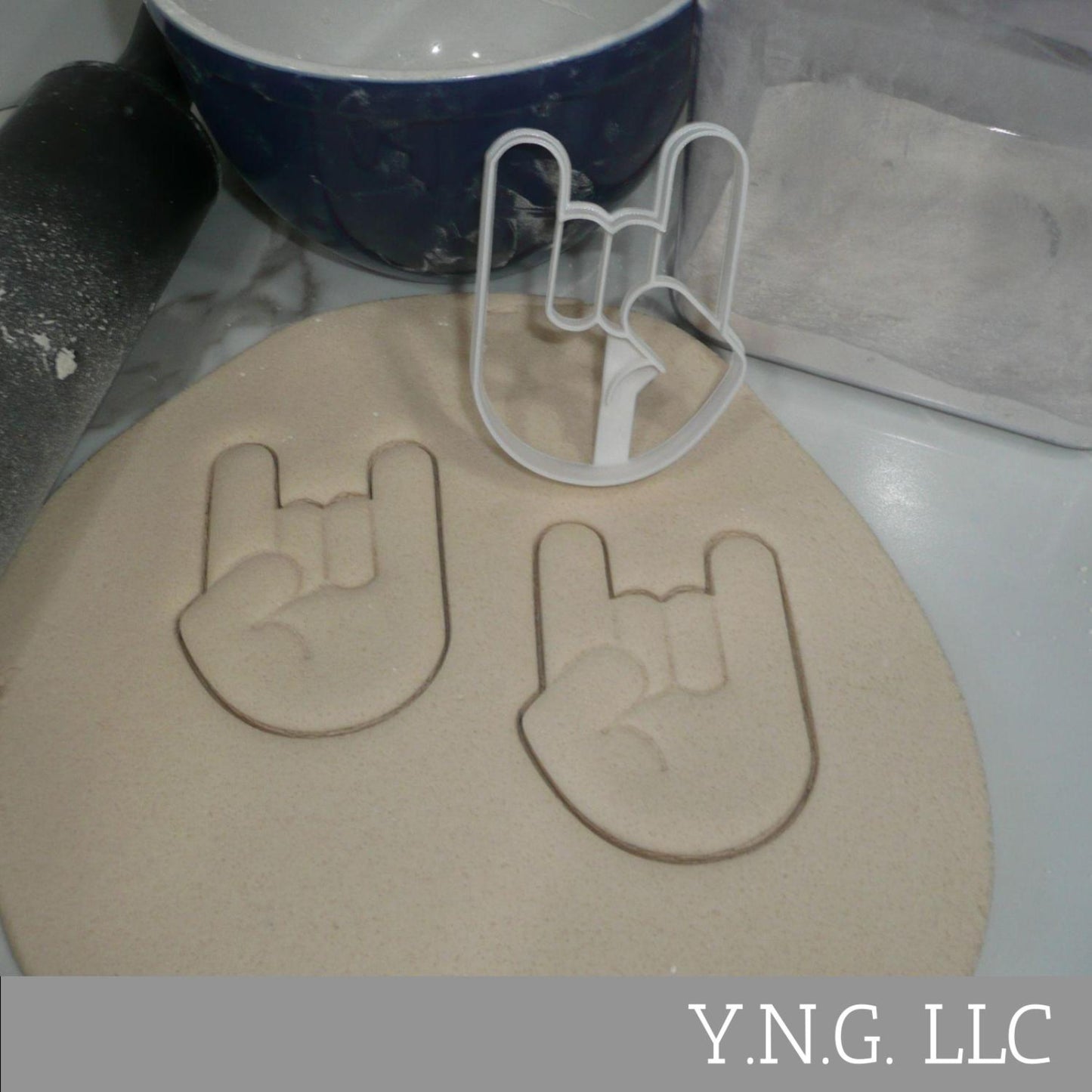 Rock On Hand Gesture Cookie Cutter Made In USA PR5329