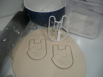 Rock On Hand Gesture Cookie Cutter Made In USA PR5329