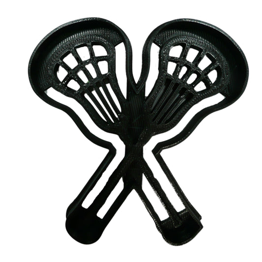 6x Lacrosse Sticks Fondant Cutter Cupcake Topper 1.75 IN USA FD5382