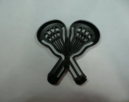 6x Lacrosse Sticks Fondant Cutter Cupcake Topper 1.75 IN USA FD5382