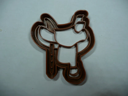 6x Equestrian Saddle Fondant Cutter Cupcake Topper 1.75 IN USA FD5431