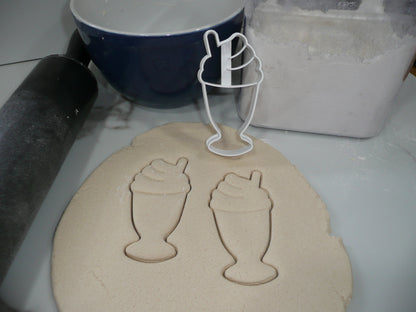 Classic Milkshake With Whipped Cream Cookie Cutter Made In USA PR5516