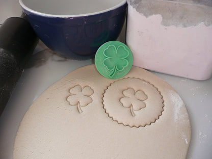 4 Leaf Clover Shamrock St Patricks Day Cookie Stamp Embosser Made In USA PR5519
