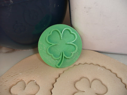 4 Leaf Clover Shamrock St Patricks Day Cookie Stamp Embosser Made In USA PR5519