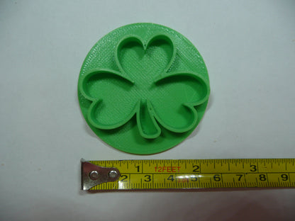 3 Leaf Clover Shamrock St Patricks Day Cookie Stamp Embosser Made In USA PR5520